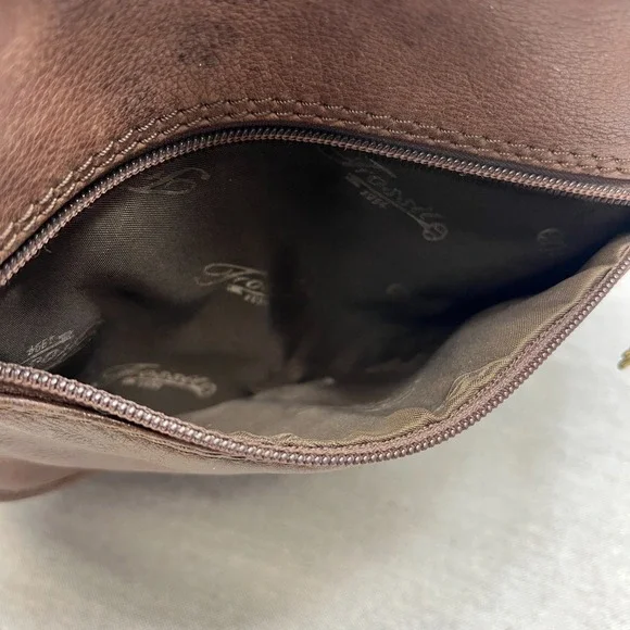 Vintage Fossil 1954 Classic Brown Pebbled Leather Backpack 75082 Brass Key - Picture 4 of 16